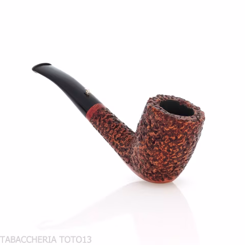 Pipe L'anatra semi-curved Billiard shape in rusticated briar - Tobacco Pipes - Natural root