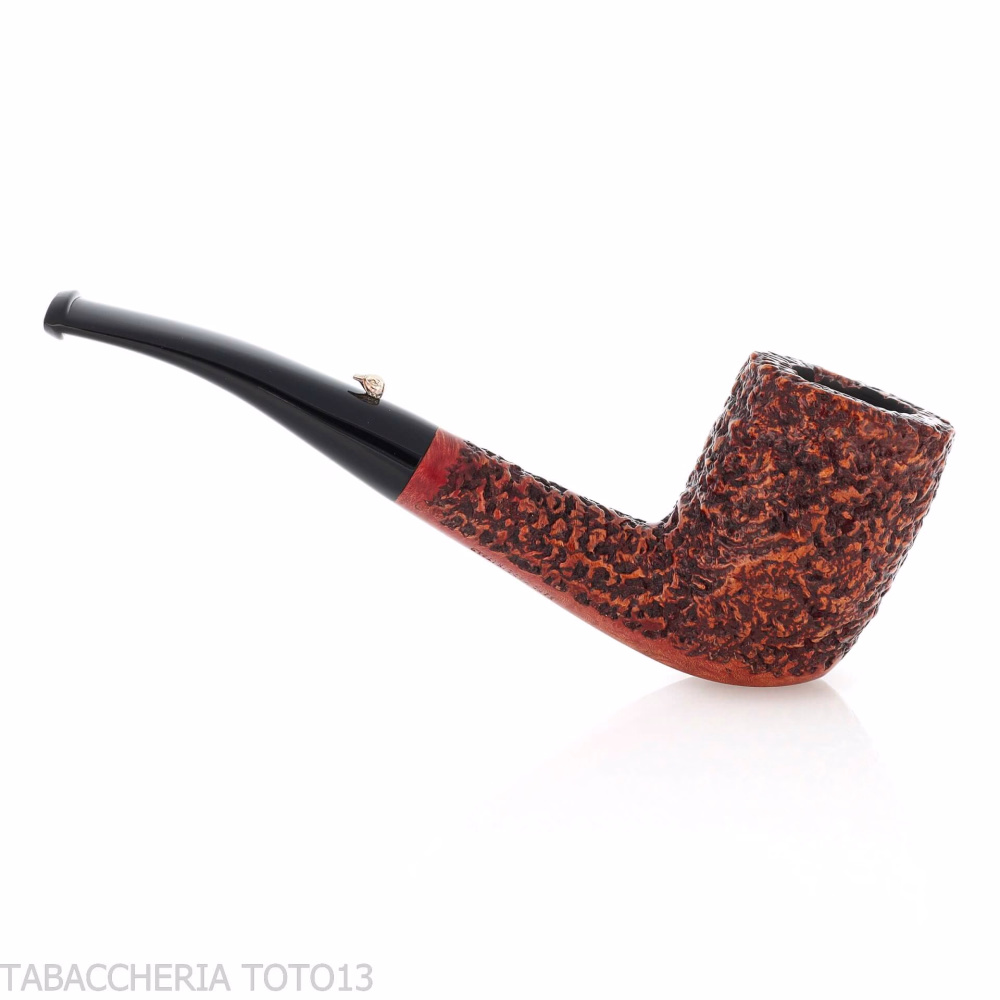 Pipe L'anatra semi-curved Billiard shape in rusticated briar - Tobacco Pipes - Natural root