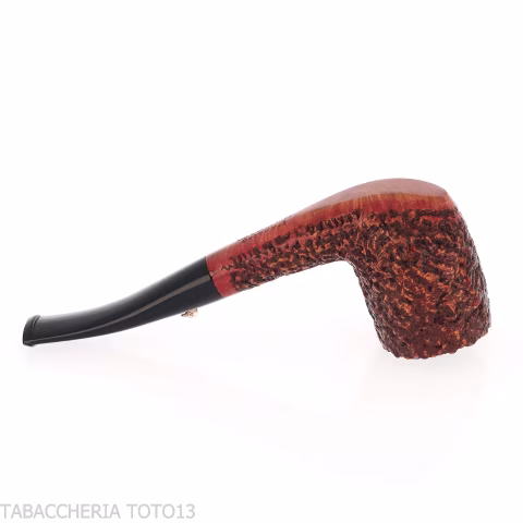 Pipe L'anatra semi-curved Billiard shape in rusticated briar - Tobacco Pipes - Natural root