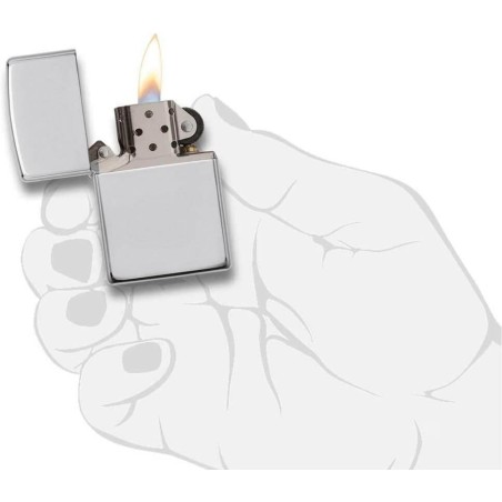 Zippo Feuerzeug in glänzendem massivem Silber - Feuerzeuge