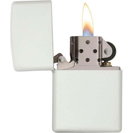 Zippo lighter matte white finish petrol - White matte - Lighters - Brass