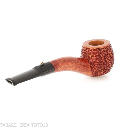 Entenpfeife Hawkbill in gebogener Form aus rustiziertem Bruyèreholz-L'Anatra