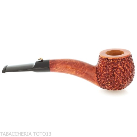 Entenpfeife Hawkbill in gebogener Form aus rustiziertem Bruyèreholz-L'Anatra