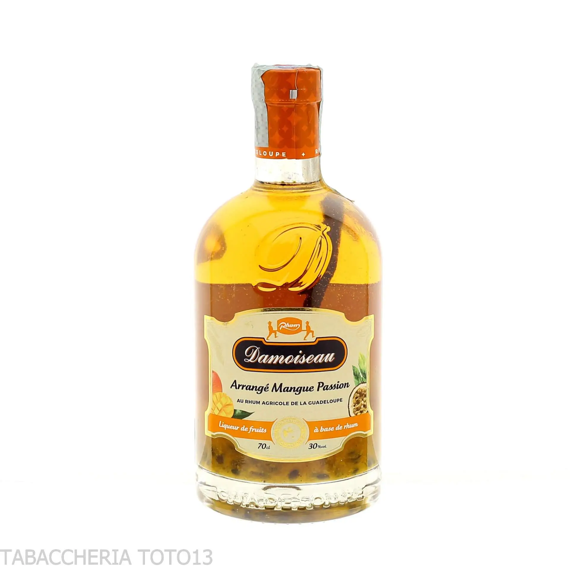 Rhum Arrangè mangue et fruit de la passion Damoiseau Vol.30% Cl.70 - Spiritueux - Jus de canne à sucre Rhum Arrangè mangue et fruit de la passion Damoiseau Vol.30% Cl.70 - Spiritueux - Jus de canne à sucre