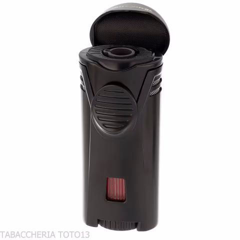 Silver Match jet flame lighter with cigar holder - Lighters - Metal