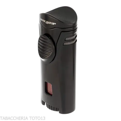 Silver Match jet flame lighter with cigar holder - Lighters - Metal