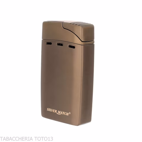 Silver Match Andorra Double Jet Flame Lighter with Cigar Cutter - Lighters - Metal