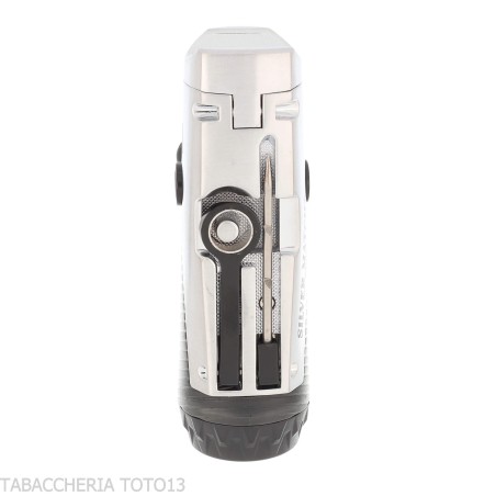 Silver Match Minsk triplo jetflame con fustella e poggiasigaro Silver - Accendini