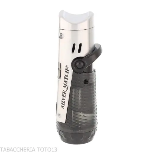 Silver Match Minsk triplo jetflame con fustella e poggiasigaro Silver - Accendini