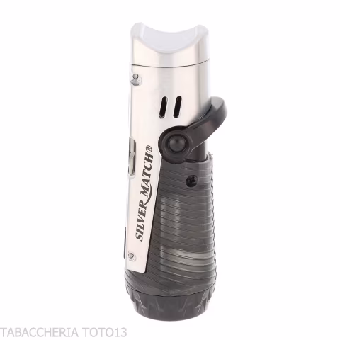 Silver Match Minsk Dreifach-Jetflamme mit Matrize und Zigarrenablage Silber - Feuerzeuge