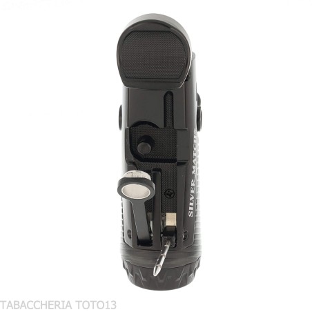 Silver Match Minsk triple jetflame with die and cigar rest Black - Lighters - Metal