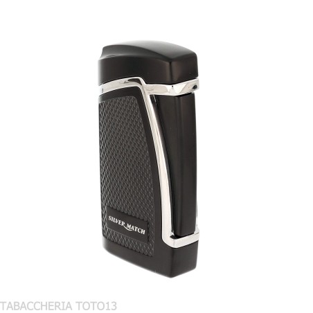 Silver Match Varsovie accendino double Jet Flame inclinate e puncher - Accendini