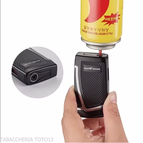 Briquet Silver Match Varsovie double flamme Jet Flame inclinée et perforateur - Briquets - Métal