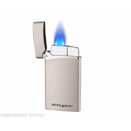 Silver Match Podgorica flat Jet Flame lighter - Lighters - Metal
