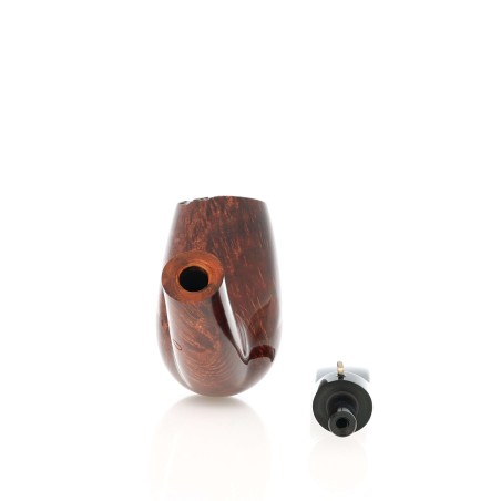Pipa L'anatra, chimenea curvada, brezo natural, 1 huevo-L'Anatra