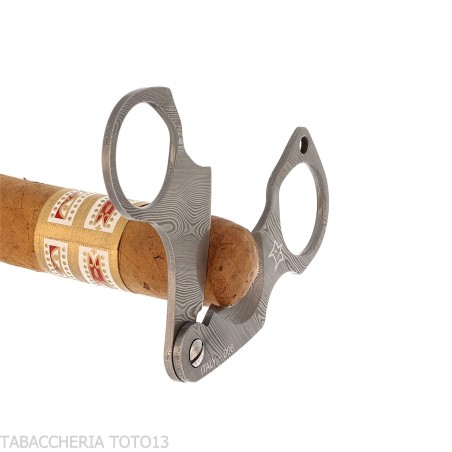 Zigarrenschere mit zwei Klingen aus Damast, Modell Figaro von Fox Knives - Zubehör Cigar