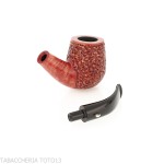 Curved Billiard shape tobacco pipe in rusticated briar | L'anatra