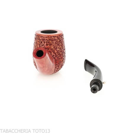 Curved Billiard shape tobacco pipe in rusticated briar | L'anatra