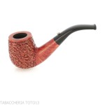 Curved Billiard shape tobacco pipe in rusticated briar | L'anatra