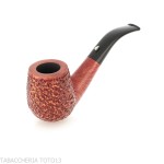 Curved Billiard shape tobacco pipe in rusticated briar | L'anatra