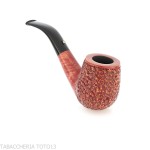 Curved Billiard shape tobacco pipe in rusticated briar | L'anatra