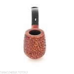 Curved Billiard shape tobacco pipe in rusticated briar | L'anatra