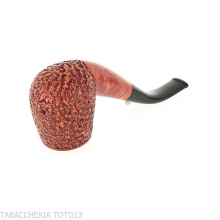 Curved Billiard shape tobacco pipe in rusticated briar | L'anatra