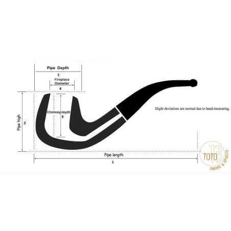 Curved Billiard shape tobacco pipe in rusticated briar | L'anatra
