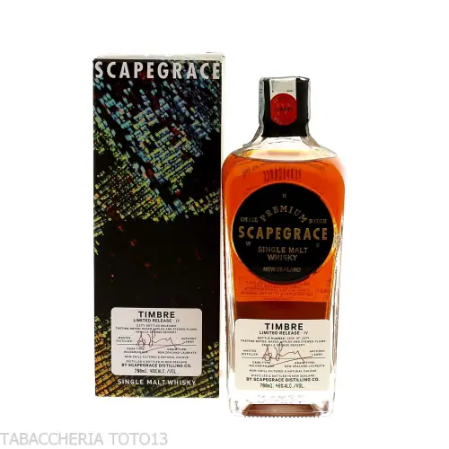 Scapegrace Timbre limited release IV single malt Vol.46% Cl.70 - Spiritueux - Blé dur