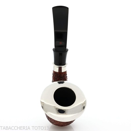 Pipa de calabaza rústica Ser Jacopo R1 con virola y tapa de plata - Pipas de Tabaco