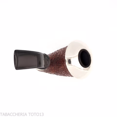 Ser Jacopo R1 rusticated calabash pipe with silver ferrule and top - Tobacco Pipes - Natural root