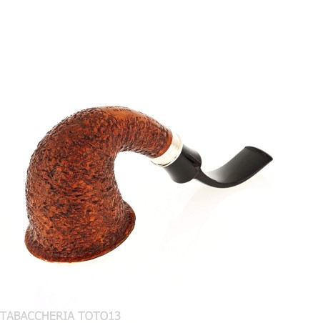 Pipe en calebasse rustique Ser Jacopo R1 avec virole et dessus en argent - Pipe Pour le Tabac - Racine naturelle