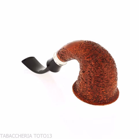 Ser Jacopo R1 rusticated calabash pipe with silver ferrule and top - Tobacco Pipes - Natural root
