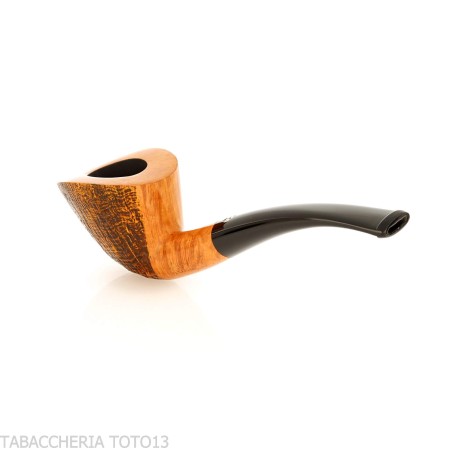 Mastro de Paja tobacco pipe oval shape dublin semi-bent in sandblasted briar - Tobacco Pipes - Natural root