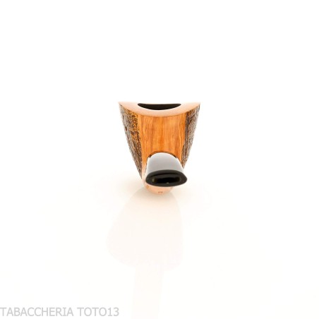 Mastro de Paja tobacco pipe oval shape dublin semi-bent in sandblasted briar - Tobacco Pipes - Natural root