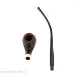 Aldo Velani pipe churchwarden bent egg sablé noir - Pipe Pour le Tabac - Racine naturelle