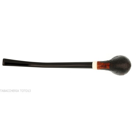 Aldo Velani pipe churchwarden Bent Egg sandblasted black - Tobacco Pipes - Natural root