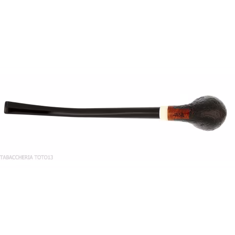 Pipa Churchwarden Bent Egg de Aldo Velani, negra arenada - Pipas de Tabaco