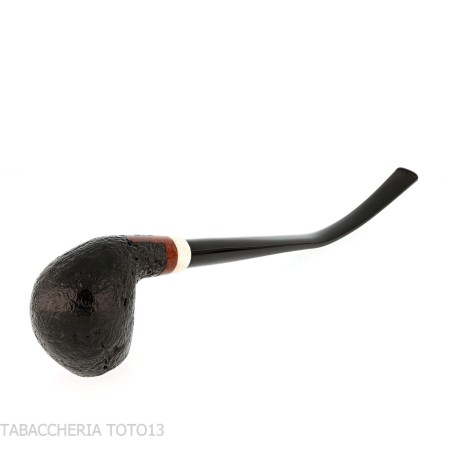 Aldo Velani pipe churchwarden bent egg sablé noir - Pipe Pour le Tabac - Racine naturelle
