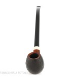 Pipa Churchwarden Bent Egg de Aldo Velani, negra arenada - Pipas de Tabaco