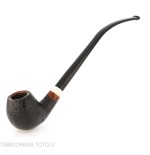 Pipa Churchwarden Bent Egg de Aldo Velani, negra arenada - Pipas de Tabaco