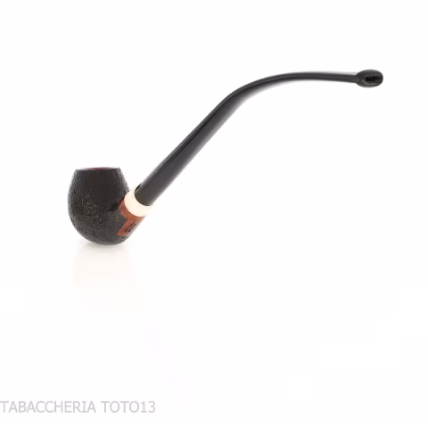 Pipa Churchwarden Bent Egg de Aldo Velani, negra arenada - Pipas de Tabaco