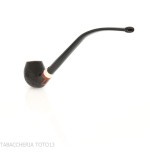 Pipa Churchwarden Bent Egg de Aldo Velani, negra arenada - Pipas de Tabaco
