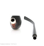 Aldo Velani Churchwarden Bent Egg sandgestrahlt schwarz - Tabakpfeifen