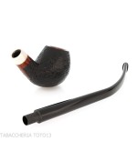 Aldo Velani pipe churchwarden Bent Egg sandblasted black - Tobacco Pipes - Natural root