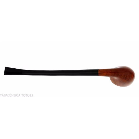 Pipa Churchwarden bent Dublin ovale in radica naturale lucida - Pipe