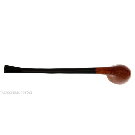 Pipa Churchwarden Dublín curvada ovalada en brezo natural, pulida.-Pipa Milano