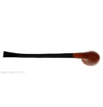 Pipa Churchwarden Dublín curvada ovalada en brezo natural, pulida.-Pipa Milano