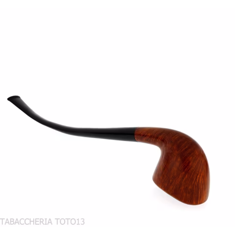 Pipa Churchwarden bent Dublin ovale in radica naturale lucida - Pipe