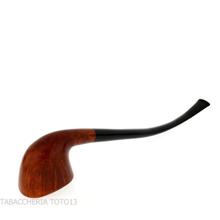 Pipe Dublin ovale courbée Churchwarden en bruyère naturelle polie - Pipe Pour le Tabac - Racine naturelle